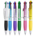 Stylo à bille multicolore en plastique 4 couleurs